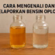 Perbandingan warna bensin Pertamax asli dan oplosan di botol kaca